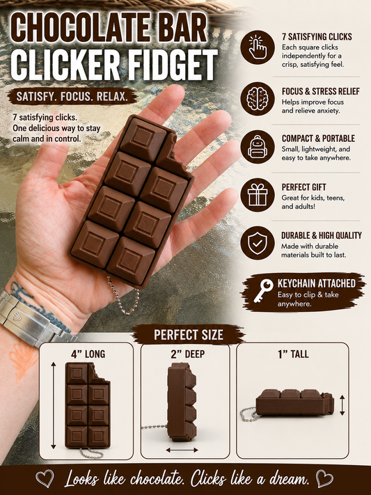 Chocolate Bar With A Bite Fidget Clicker