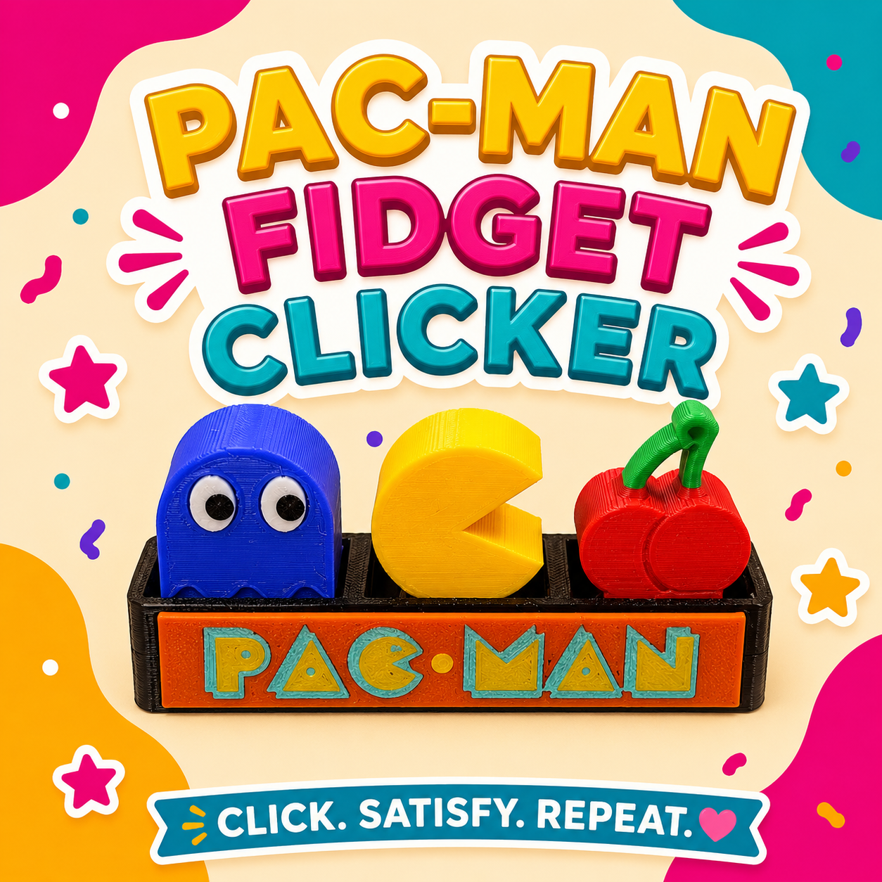 Retro Pac Man Fidget Clicker