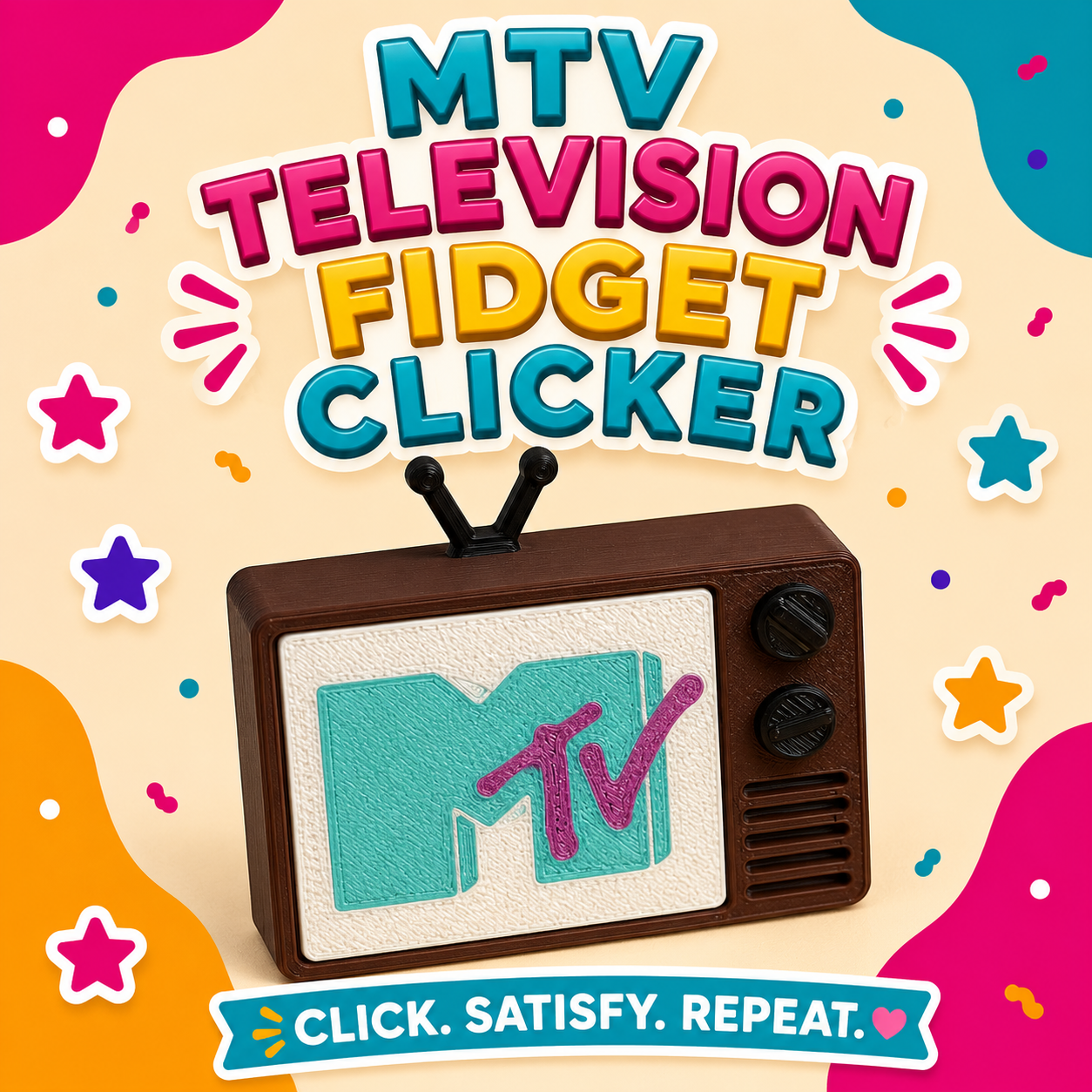 Retro MTV Television Fidget Clicker