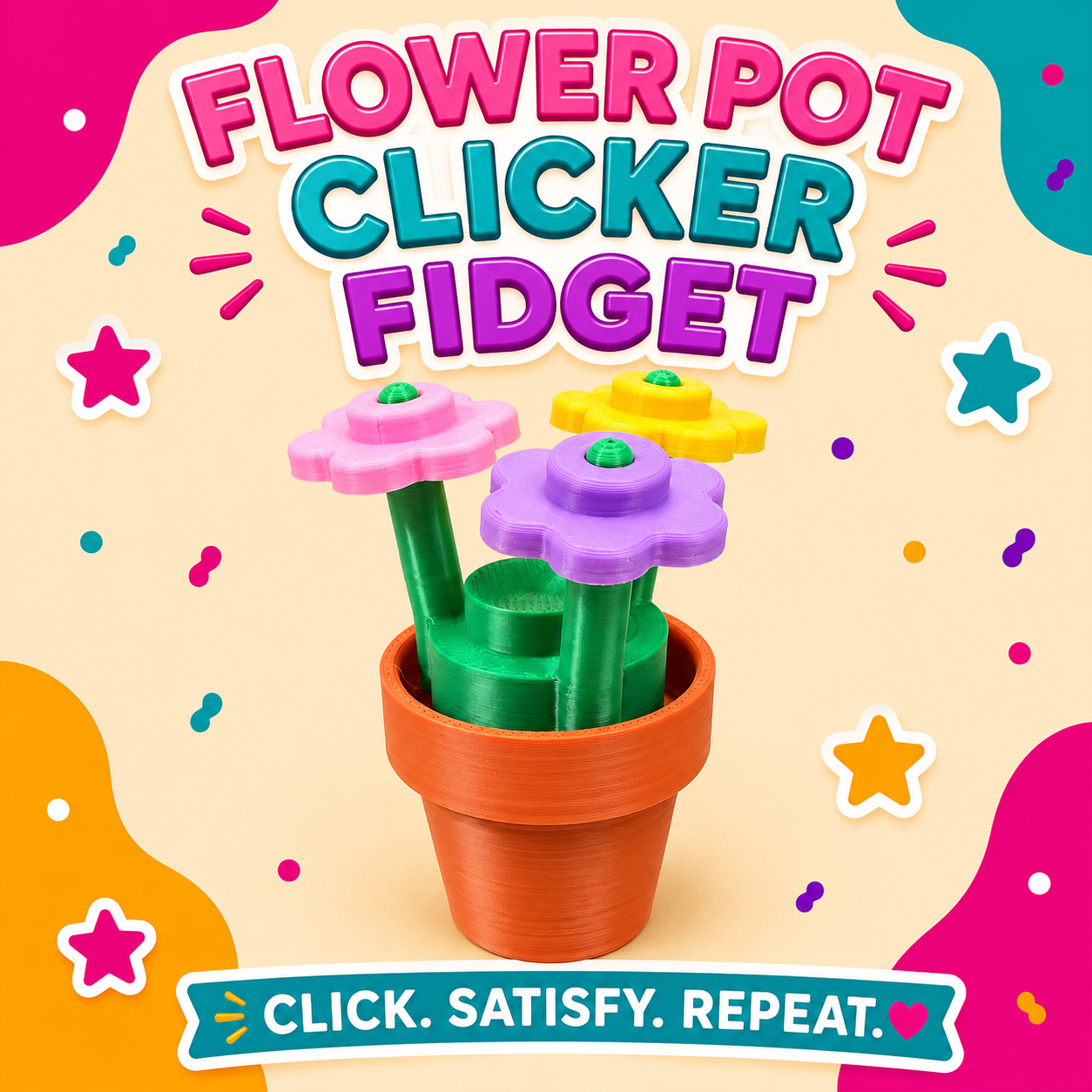 Flower Pot Fidget Clicker