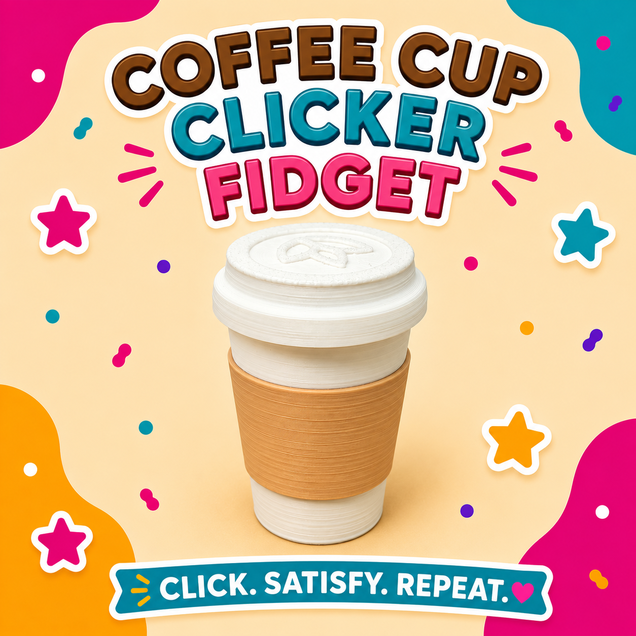 To-Go Coffee Cup Fidget Clicker