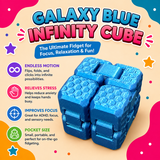 Galaxy Blue Infinity Cube (Honeycomb Texture)