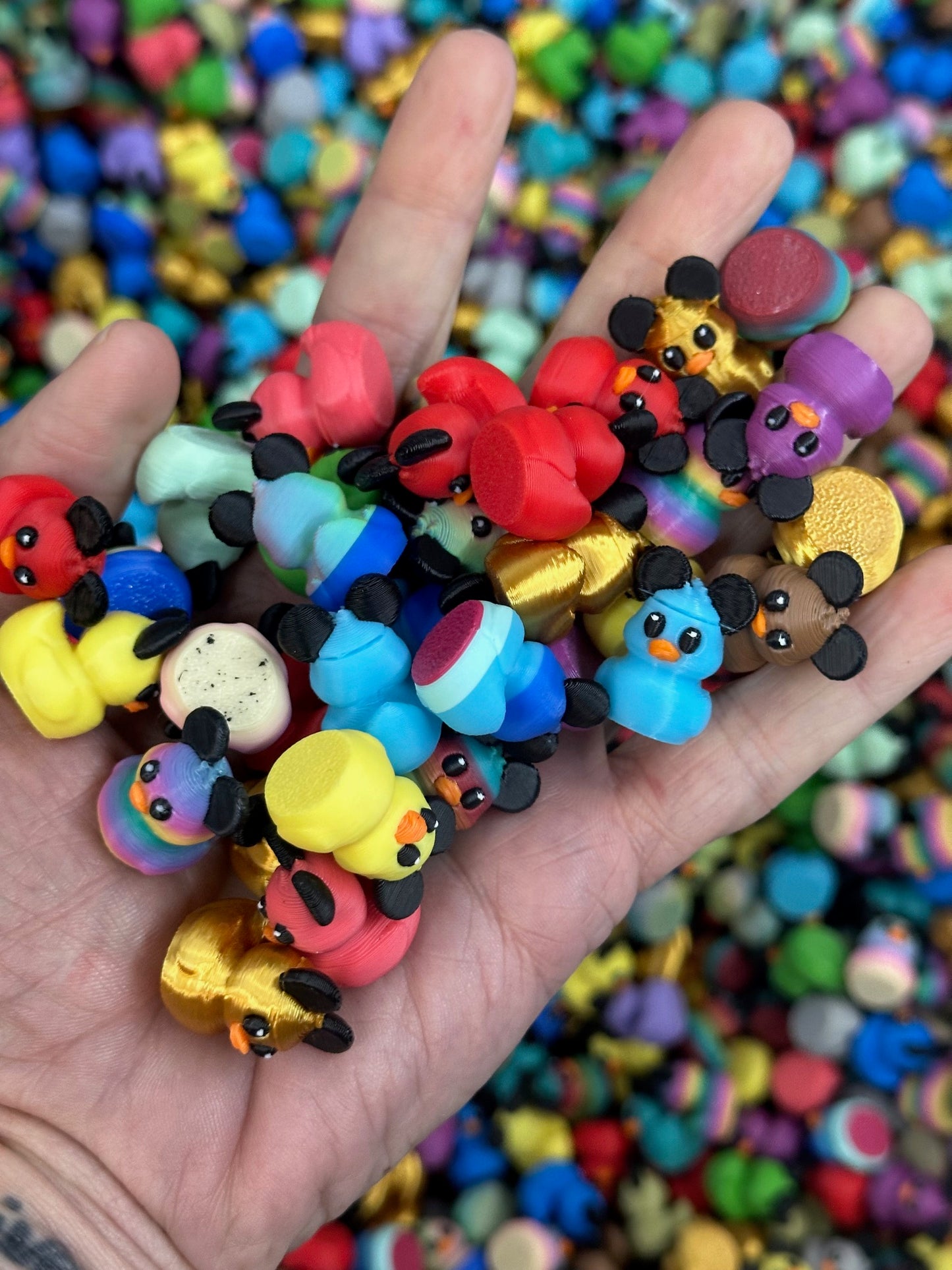 Bag Of Colorful Assorted Mini Ducks With Mouse Ears